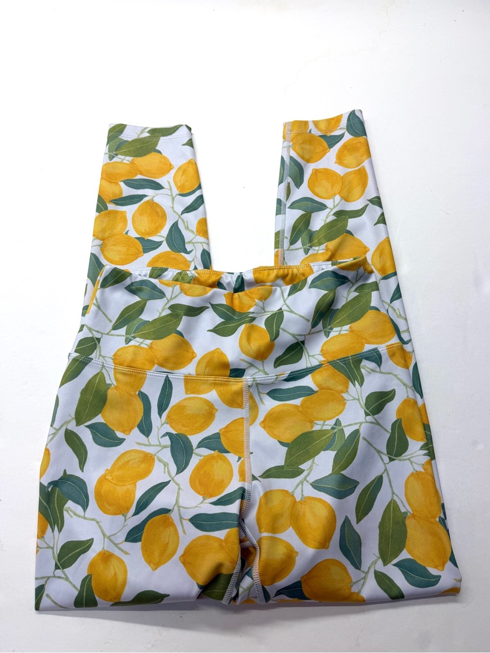 Nanette Lepore N Active High-Waist Lemon Print Women’s Yoga Leggings Yellow